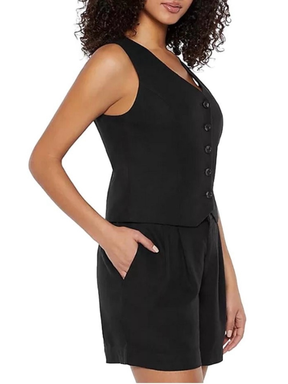 Express Tailored Linen Vest - Picture 2 of 7